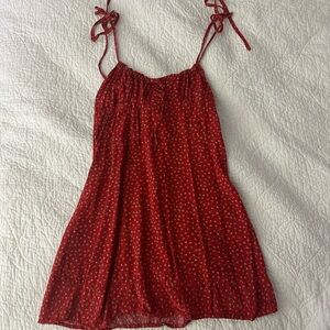 Red summer flower dress. Worn with love